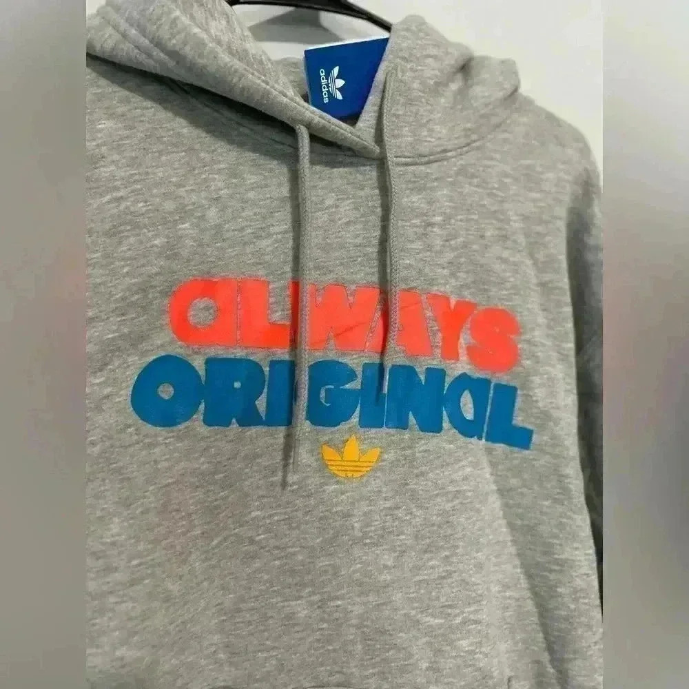Adidas Originals Always Original Pullover Hoodie Gray Men's Size Medium - Picture 3 of 4